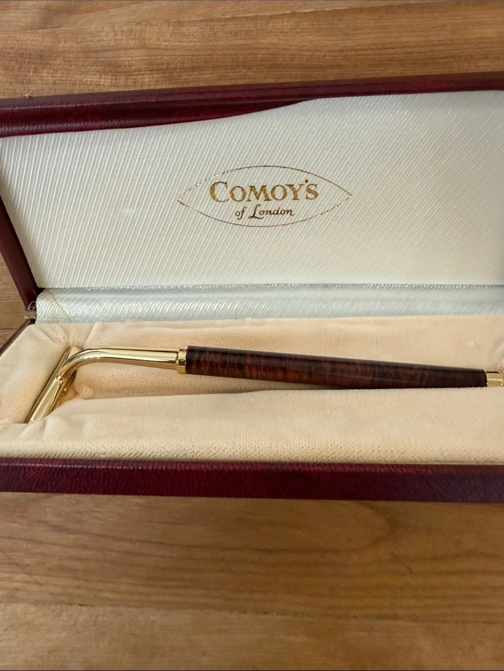 Comoy's Men's Gold & Brown Wood Safety Razor Handle